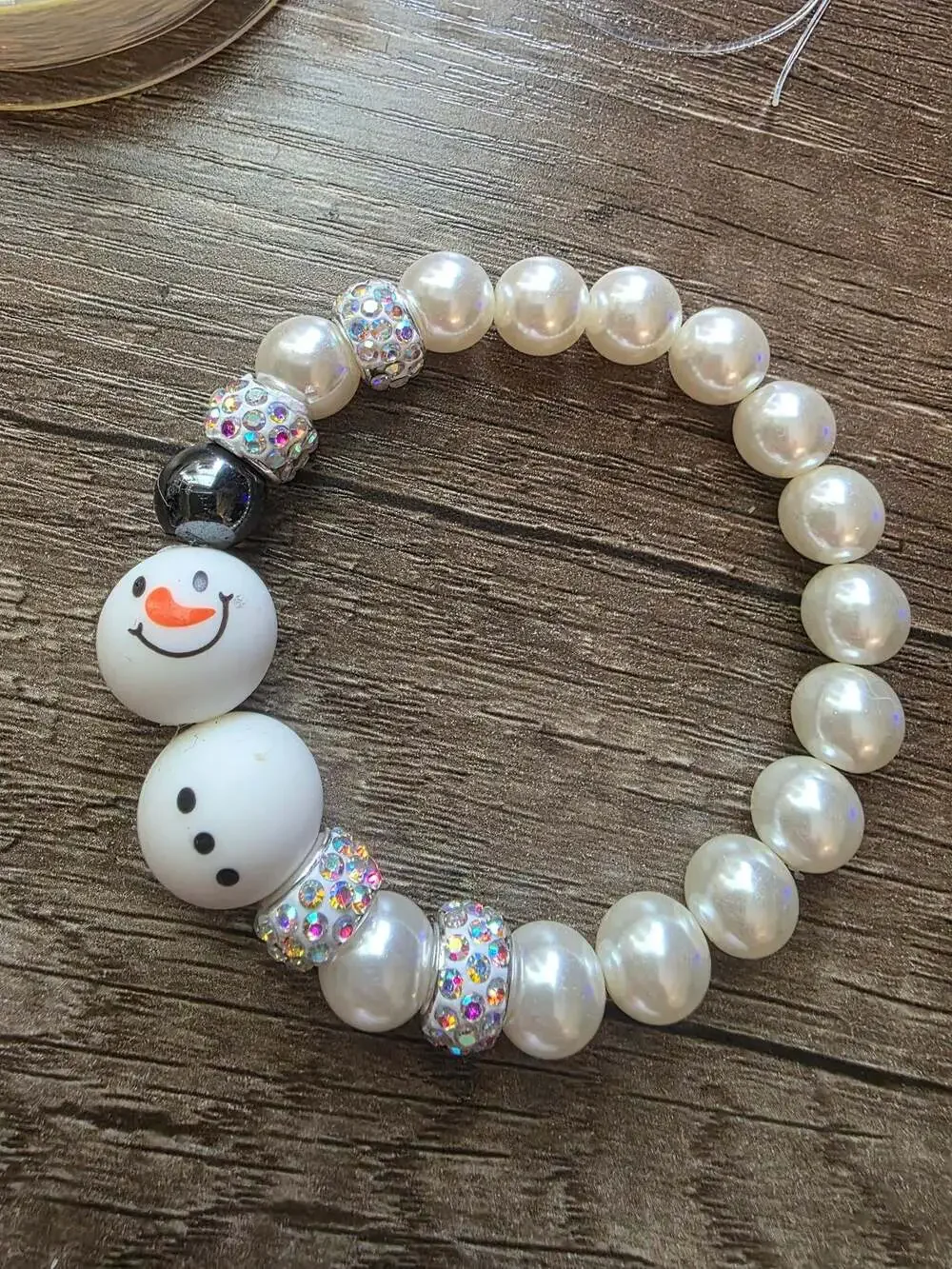 Silver Snowman Bubblegum Necklace